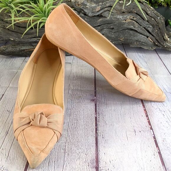 Franco Sarto Adrianni Pointed Toe Knotted Loafers, Peach - Picture 1 of 10